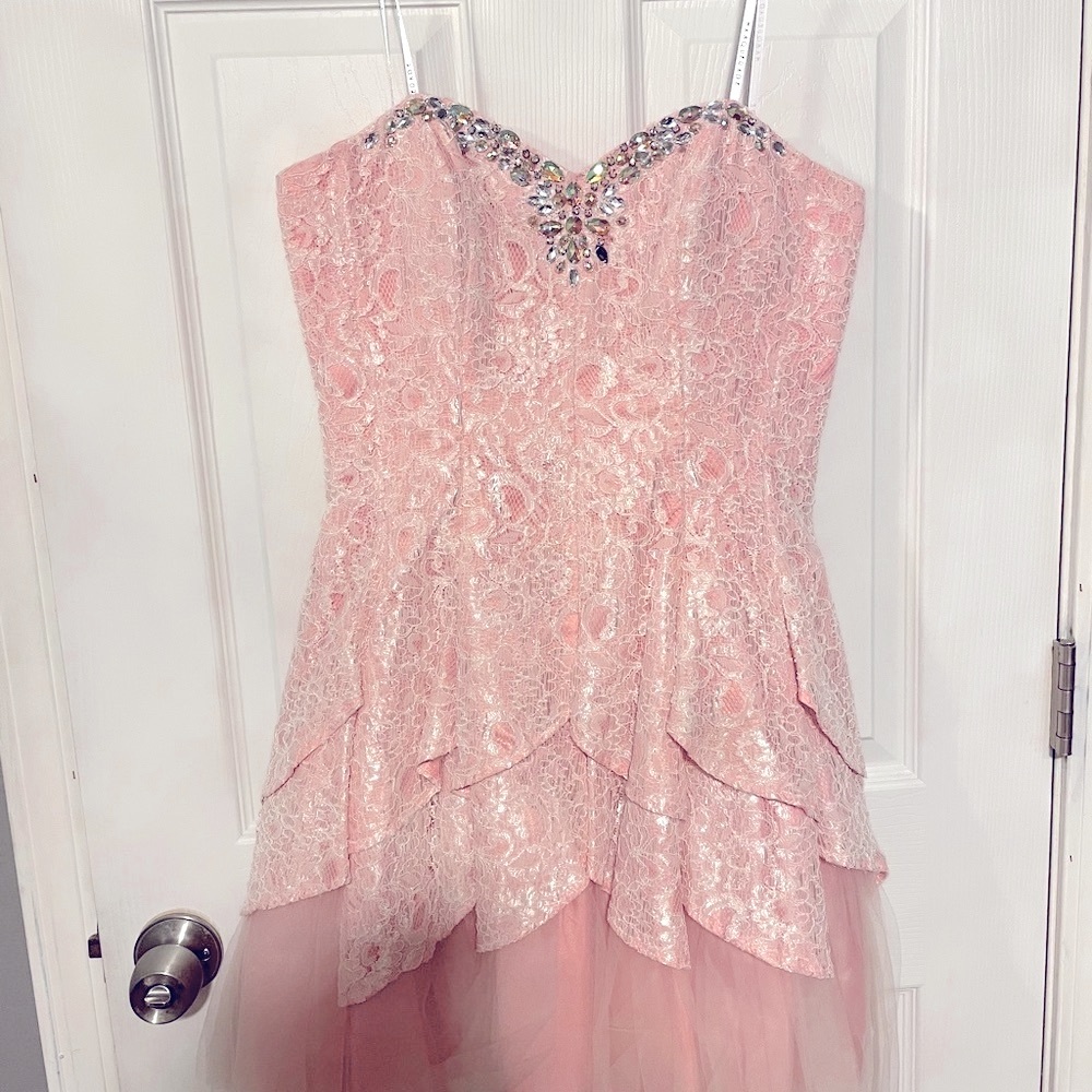 Pink lace dress